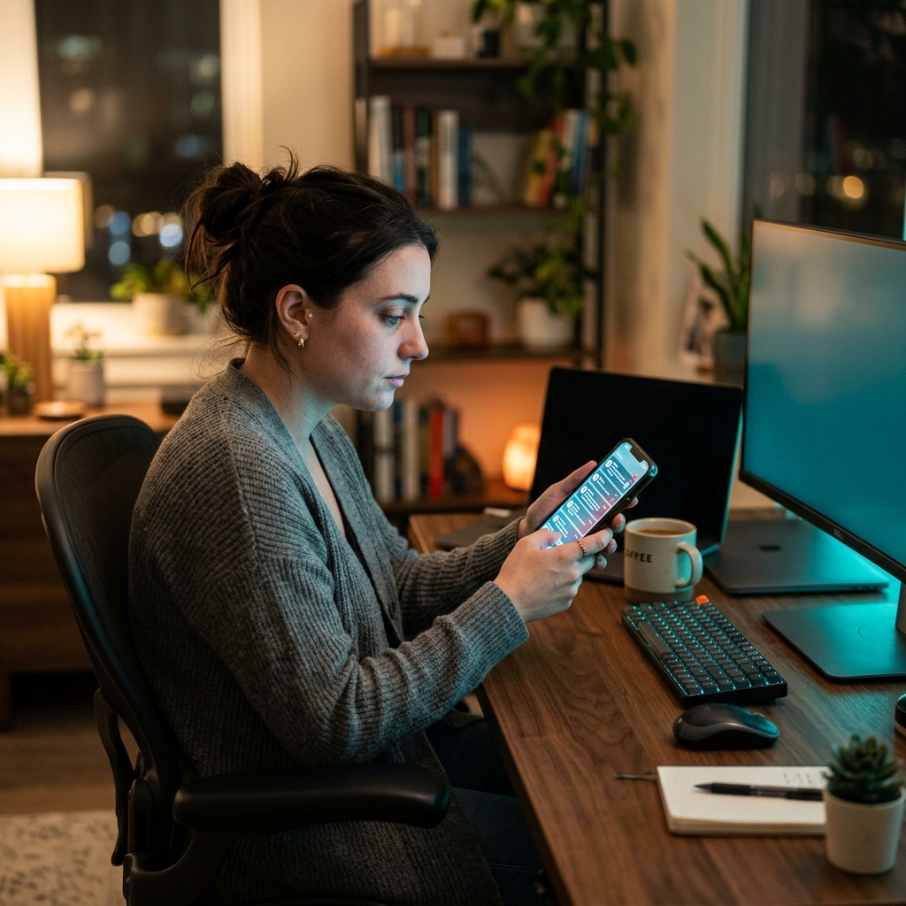 User holding a smartphone displaying multiple MFA push notification alerts
