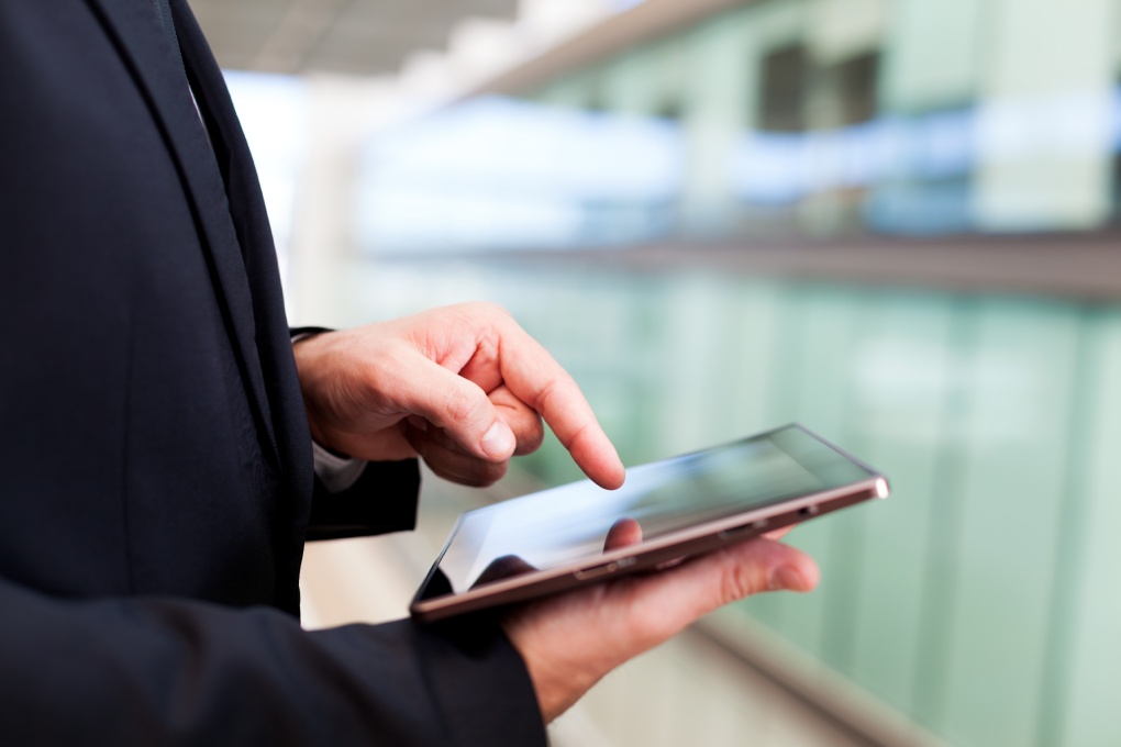 Business man working with a digital tablet